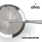 Alva Maestro 8" Premium Stainless Steel Frying Pan - 18/10 Professional Grade - PFAS/PFOA/PTFE Free - High Heat & Oven Safe - All Stovetop Compatible