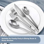 DEACORY Silverware Set Flatware Set Stainless Steel Cutlery Set Heavy Mirror Finished Dishwasher Safe Streamlined Handle Hotel Event Party Wedding Use 40 Pieces Service for 8