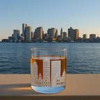 Greenline Goods – Boston, MA Skyline Whiskey Glasses (Set of 2), 10 oz – Rocks/Old Fashioned Tumblers