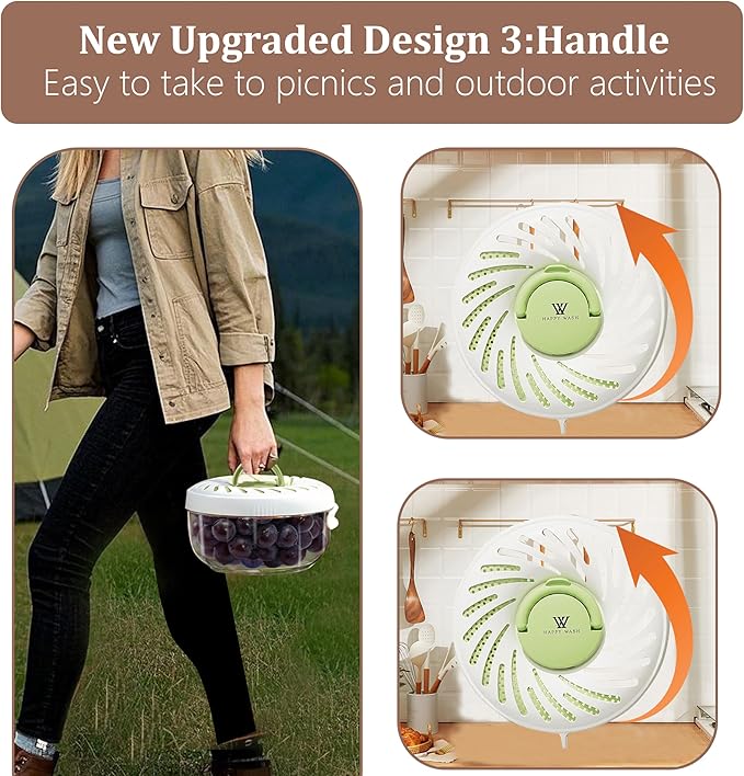 2 Pcs Multi Purpose Drain Basket with Lid, Collapsible Handle 2 in 1 Draining and Preservation Basket, Fruit Washing Bowl with Strainer, Colander for Suitable for Wash Berry, Vegetables