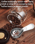 Coffee Scoop 15ml 2PCS, 1 Tablespoon Measuring Spoons, Ergonomics Design Coffee Scooper Stainless Steel Manufacture，Coffee Scoop for Ground Coffee Protein Powder Sugar Cereal (Silver, 1 tbsp-15ml)