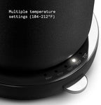 Aarke Stainless Steel Kettle - Perfect for Coffee and Tea Maker Enthusiasts, Non-Drip Spout, Double-Wall Construction, Dry Boil Protection, Heat-Safe Handle, LED Cool-Down Indicator, 1.2L (Black)