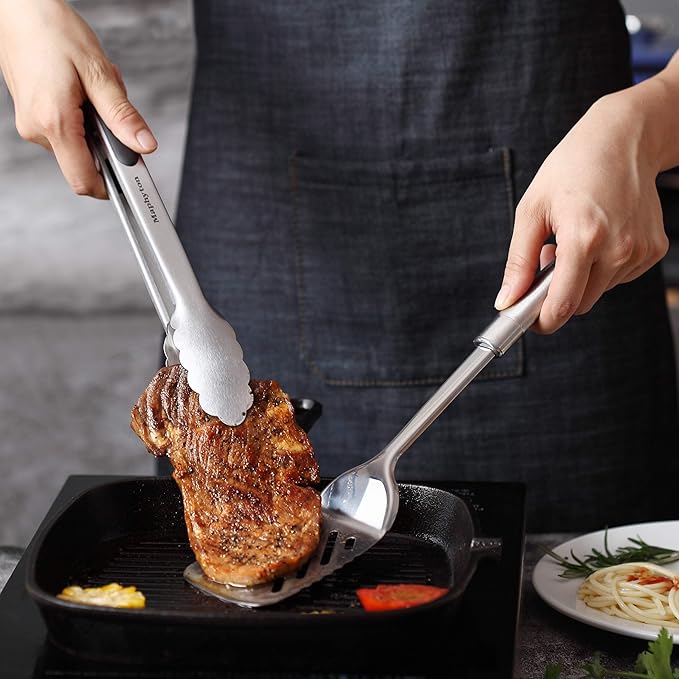 Cooking Utensil Set, 11 PCS Stainless Steel Kitchen Utensil Set, Nonstick Kitchen Gadgets Cookware Set with Spatula