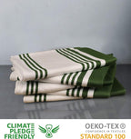 Urban Villa Kitchen Towels (20x30 Inches 6 Pack) Extra Large Premium Dish Towels for Kitchen Green & White Dish Cloths Highly Absorbent 100% Cotton Kitchen Hand Towels with Hanging Loop Tea Towels