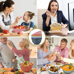 Wheat Straw Bowls, 34 Oz Large Microwave Dishwasher Safe Plastic Cereal Soup Bowls Sets of 8 Reusable, Unbreakable Deep BPA-Free for Ramen Salad Noodle, Multicolor