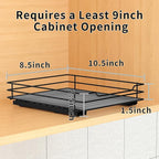 Pull Out Spice Rack Organizer for Cabinet, Heavy Duty Slide Out Spice Rack Organizer for Kitchen Cabinets and Pantry, Fits Spices, Sauces, Canned Food (8.5''Wx10.5''Dx2.5''H)