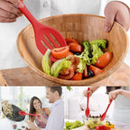 Silicone Spoons for Cooking, Heat Resistant Slotted Solid Silicone Kitchen Spoons Set, Red BPA Free Mixing Spoons Basting Spoon Stirring Spoon for Nonstick Cookware, 4 Pack