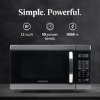 Farberware Countertop Microwave 1000 Watts, 1.1 Cu. Ft. - Microwave Oven With LED Lighting and Child Lock - Perfect for Apartments and Dorms - Easy Clean Stainless Steel