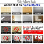 12 Pack Heavy Duty Self Adhesive Hooks - 33lb Max, Transparent, Waterproof, Sticky Wall Hooks for Keys, Bathroom, Shower, Outdoor, Kitchen, Door, Home Improvement, Utility