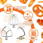 3-Piece Set Mixer Accessories for KitchenAid 4.5QT Tilt-Head Stand Mixers – K45WW, K45DH & K45B Replacement, All Stainless Steel, Dishwasher Safe