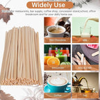 Wood Coffee Stirrers,500 Count of 7.5 Inch Disposable Biodegradable Wooden Coffee Stir Sticks,Eco-Friendly Round End Wood Stirrers,Birch Wood Beverage Stirrers for Tea,Hot Drinks