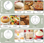 Kitchen in the Box Stand Mixer, 3.5 QT Small Kitchen Electric Stand Mixers, 10-Speed Portable Lightweight Dough Mixer for Daily Use with Egg Whisk, Dough Hook, Beater (Light Green)