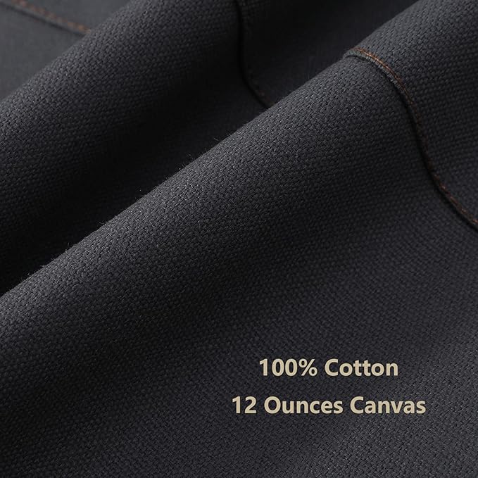 AFUN Chef Aprons for Women Men with Large Pockets, Cotton Canvas Cross Back Water Repellent Work Apron, Size M to XXL (Grey)