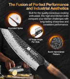 XINZUO 7.6 Inch Sharp Damascus Santoku Knife,Professional 67 Layers Damascus Steel Kitchen Meat Knife for Home and Kitchen,10Cr15CoMoV Steel Core,With White Oak + Red G10 Gasket Handle