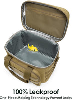 TACTICISM Lunch Box for Men - 20L Tactical Leakproof Insulated Lunch Bag Adult, Portable Soft Coolers with Detachable Molle Pouch for Camping Fishing Beach Picnic Work, Brown