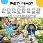 Party Solids 12 Oz Ivory Plastic Bowls Disposable Bowls for Hot Food Soup 50 Pcs - For Soup, Salad, Cereal, Desserts & Party Supplies