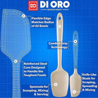 DI ORO Silicone Spatula Set - Rubber Kitchen Spatulas for Baking, Cooking, & Mixing - 600°F Heat-Resistant & BPA Free Silicone Scraper Spatulas for Nonstick Cookware - Dishwasher Safe (3pc, Clay)