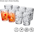Amazing Abby - Iceberg - 16-Ounce Plastic Tumblers (Set of 8), Plastic Drinking Glasses, All-Clear Reusable Plastic Cups, Stackable, BPA-Free, Shatter-Proof, Dishwasher-Safe