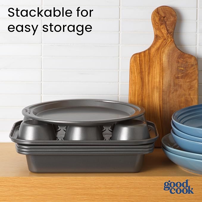 GoodCook Everyday Nonstick Toaster Oven 6pc Set, Gray