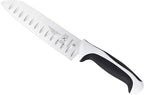 Mercer Culinary Millennia Color Handle Cutlery 7" Santoku Knife (Granton Edge) White