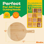 Riveira Two Tone Bamboo Wood Cutting Board – Gourmet Bamboo Grandeur: 17 x 12 Wooden Cutting Board – Wooden Cutting Boards For Kitchen Decorative – Innovative Juice Grooves Wooden Chopping Board