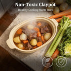 MAGNIFIQUE Casserole Dishes for Oven, 9x12 Porcelain Baking Dish, 4 Quarts Lasagna Pan with Handles and Lid, Oven Safe up to 500°F or on Stovetop, Use to Marinate, Cook, Bake, and Serve, Brown