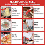 HaWare Kitchen Utensils, 14 PCS Silicone Cooking Utensils Set, Heat Resistant Kitchen Utensils for Non-stick Cookware, Kitchen Gadgets Tools with Spoons, Spatulas, Whisk, Dishwasher Safe (Red)