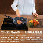 8, 10 and 12 Inch Nonstick Frying Pan Set of 3 - Cast Aluminum Pan with Detachable Handle - Non Stick Skillet Healthy Cooking Pans Induction Compatible Cookware, PFOA Free