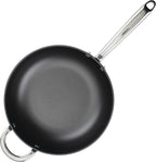 Rachael Ray Professional Hard Anodized Nonstick Sauce Pan/Saucepan/Saucier with Helper Handle and Lid, 4 Quart - Gray