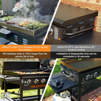 Upgradad Wind Guard for Blackstone 28 Inch Griddle,Blackstone Griddle Accessories Magnetic Stainless Steel for Grill,Wind Screen Protect Flame,Saving Propane,Compatible with Hood,Black