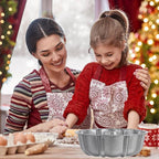 Onader 10 Inch Nonstick Cake Pan, 2 Pack Round Fluted Tube Pans for Baking Pound Cake, 10 Cups Large Capacity Baking Mold, Gray