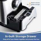 14-Cup French-Fry-Cutter Storage-Drawer Food-Processor - XL Bowl, Large Chute & Storage Drawer, Slicing & Shredding, Chopping & Mixing, For Fries, Cheese, Meat & Veggie Prep, For Home Kitchen