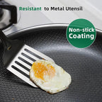 MOMOSTAR Hybrid Nonstick 6-Piece Frying Pan Set, 8, 10 and 12-Inch Cookware Sets with Tempered Glass Lids, Dishwasher & Oven Safe, Induction Ready, Compatible with All Cooktops