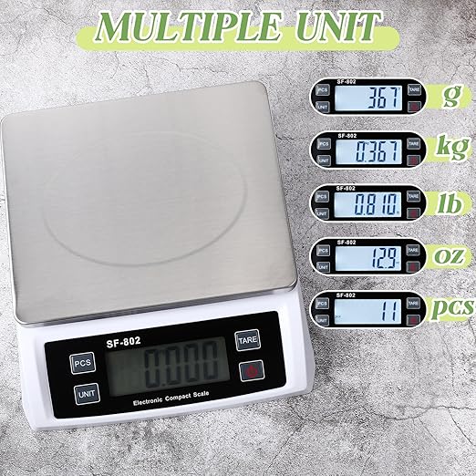 Large Digital Kitchen Scale 66LB 30kg Commercial Food Scale Stainless Bread Scale with LCD Display Commercial Weighing Devices for Baking Cooking(Silver)