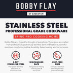 GreenPan x Bobby Flay Stainless Steel 12 Piece Cookware Pots & Pans Set, Professional Grade Tri-Ply, Multiclad, PFAS-Free Ceramic Nonstick, Induction Suitable, Dishwasher & Oven Safe,Stay Cool Handles
