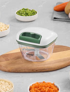Manual Food Processor Vegetable Cutter, Geedel Pull Chopper with String, Food Chopper Vegetable Cutter for Veggies, Fruits, Salad, Onion, Ginger, Nuts, Herbs, etc, 2 Cup(500ml), Green