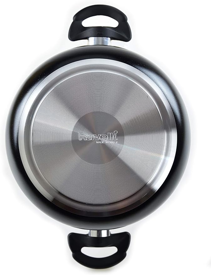 RAVELLI Italia Linea 30 Non Stick Stock Pot with Glass Lid (3.2 Quart)