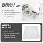 Dusk & Decor Folding Stone Dish Drying Mat – Quick-Drying Diatomaceous Earth Kitchen Mat for Counter – Foldable, Non-Slip Diatomite Sink Tray for Dishes and Utensils - White