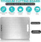 Titanium Cutting Board, Cutting Boards For Kitchen, 1 Pack Double-Sided Food-Grade Titanium Cutting Board For Cutting Meats, Fruits And Vegetables, Perfect Kitchen Gift for Home Cooks (11.81' x 7.87')