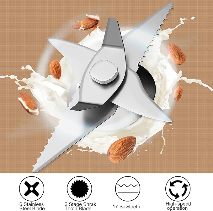 𝟲 𝗶𝗻 𝟭 Nut Milk Maker, 20 oz(600ml) Homemade Almond, Oat, Soy, Coconut, Plant Based and Non Dairy Beverages, Milk Blender Machine with Delay Start, Keep Warm, Boil Water, Self Cleaning