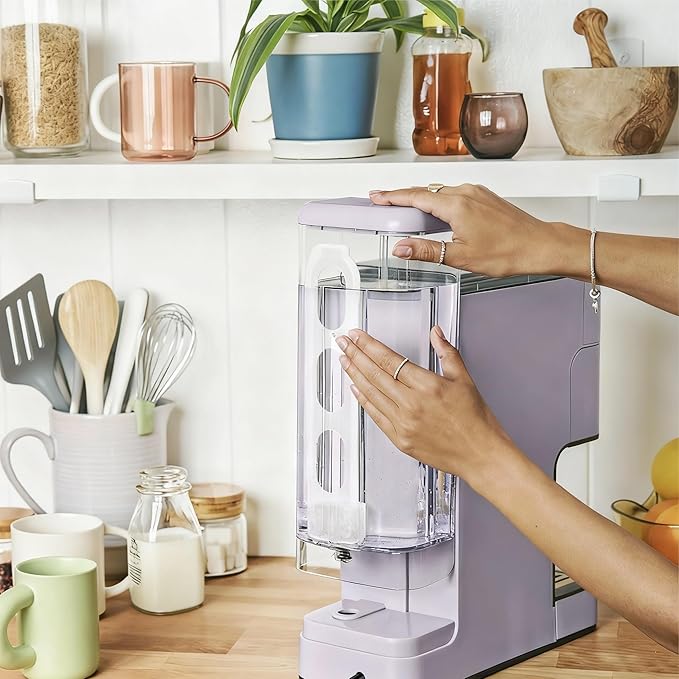 Beautiful Perfect Grind Programmable Single Serve Coffee Maker with Touch Display and Integrated Burr Grinder, Auto Coffee Strength Selection, 64oz Water Reservoir (Lavender)