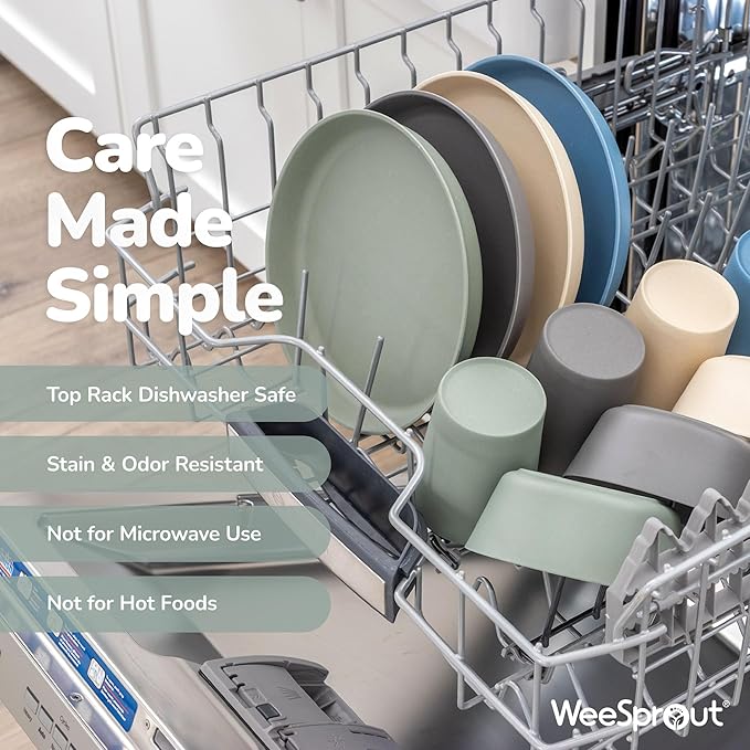 WeeSprout Bamboo Kids Bowls with Lids, Set of Four 15 oz Kid-Sized Dinnerware, Cereal, Leftovers & Snack Bowl, Dishwasher Safe (Pink, Green, Gray, & Beige)