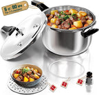 WantJoin Pressure Cooker, 6 Quart Stainless Steel Pressure Canner, Induction Compatible Cookware with Spring Valve Safeguard Devices,Compatible with Gas & Induction Cooker