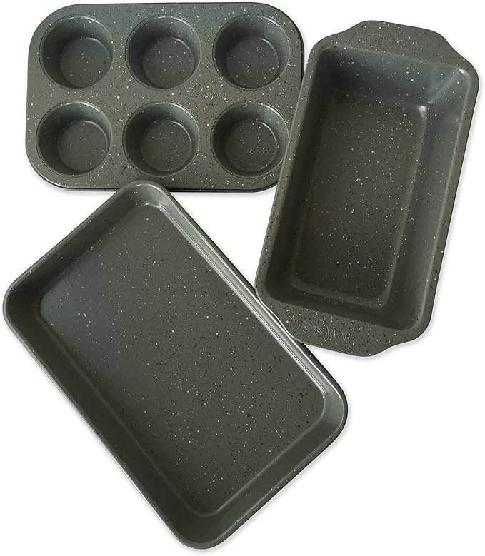 casaWare Toaster Oven 3-Piece Set (Silver Granite)