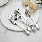 20-piece Silverware Set for 4, 18/10 Stainless Steel Flatware Set, Fine Silverware Set, Serving Utensil Sets, Finely Polished and Dishwasher Safe, Prolos