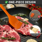 Pastry Brush-Begonia Silicone Basting Brush for Cooking,2pcs 10+8 in Heat Resistant Food Brushes for Baking, Grilling, Cooking and Spreading Oil (Orange)
