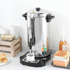 Commercial Coffee Urn 50 Cup/8L Coffee Dispenser with Upgraded Percolator, 304 Stainless Steel Hot Water Urn Beverage Dispenser with Keep Warm Mode, Large Coffee Maker for Catering Party