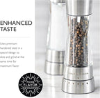 Cole & Mason Derwent Grinder Set - Precision Mechanisms and Sea Salt and Peppercorns - Derwent Salt and Pepper, Stainless Steel
