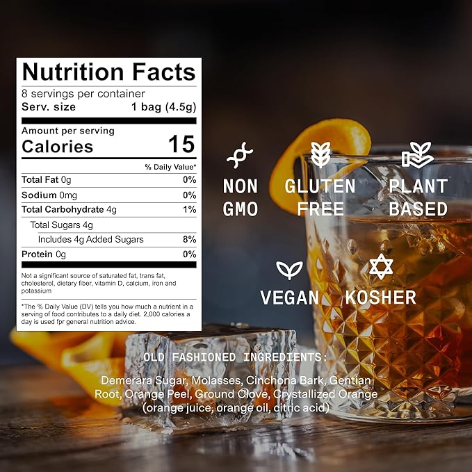 SAYSO Espresso Martini & Old Fashioned Cocktail Tea Bags - Instant Cocktail or Mocktail Mixers - No Hot Water - Professionally Crafted - Home Bar - Organic Ingredients, 16-Pack