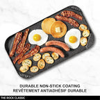 Starfrit The Rock 19.7'' x 11'' (50x28cm) Non-Stick Reversible Grill & Griddle - Durable Forged Aluminum - Oven Safe - PFOA Free - Easy to Clean - Black
